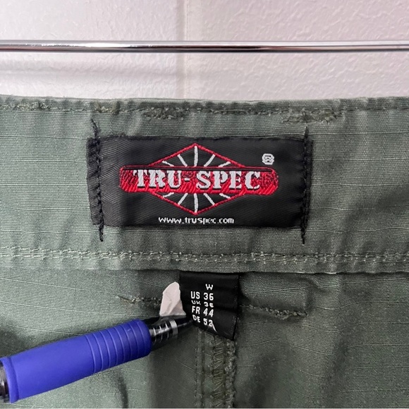 Tru-Spec Olive Green Cargo Tactical Pants Men's Size 36x35 rip stop utility - Picture 11 of 12